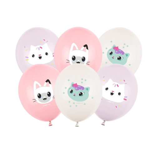 Pastelni baloni Gabby’s Dollhouse s potiskom, 30 cm, 6 kosov