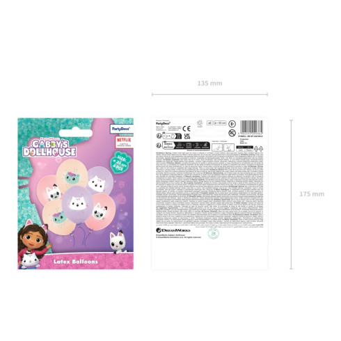 Gabby’s Dollhouse lufik 30 cm, 6 db színes mintás készlet