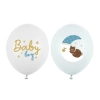 Baloane Baby Boy 30 cm – alb și albastru, 50 bucăți cu imprimeu