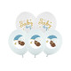 Baloni Baby Boy 30 cm – bela in modra, medvedek, 6 kosov