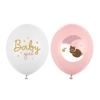 Baloane Baby Girl 30 cm – roz și alb, cu imprimeu, 50 buc.
