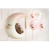 Baloane Baby Girl 30 cm – roz și alb, cu imprimeu, 50 buc.