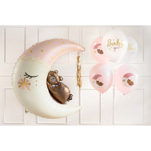 Baloni Baby Girl 30 cm – rožnati in beli, set 6 kos