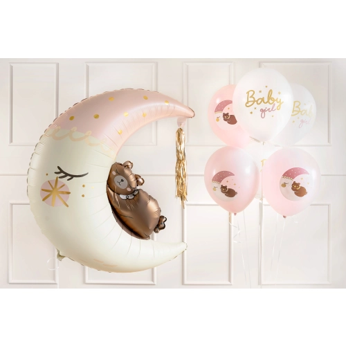 Baloni Baby Girl 30 cm – rožnati in beli, set 6 kos