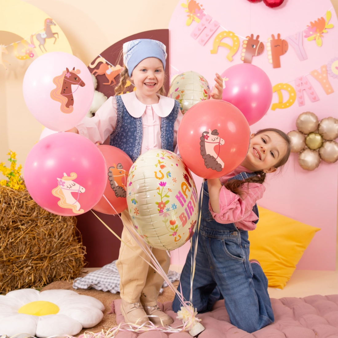 Baloane cu căluți 30 cm, set 6 buc.