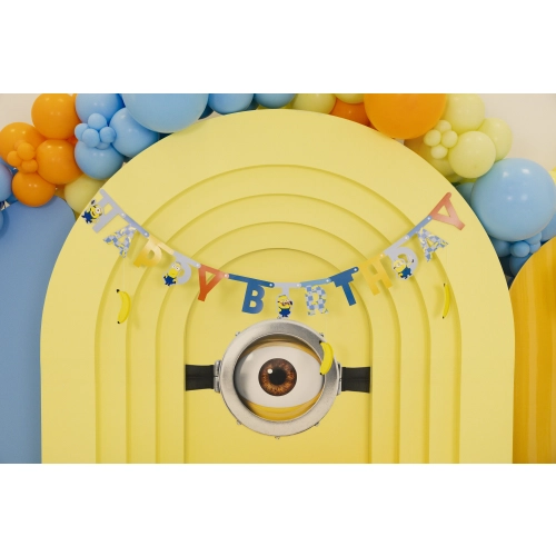 Banner „Happy Birthday” Minions din hârtie, 50x153 cm, multicolor