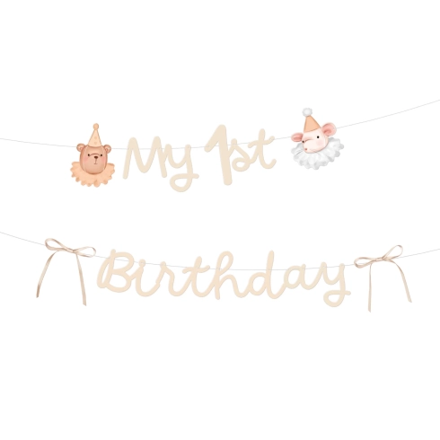 Banner My 1st Birthday z medvedkom za prvi rojstni dan