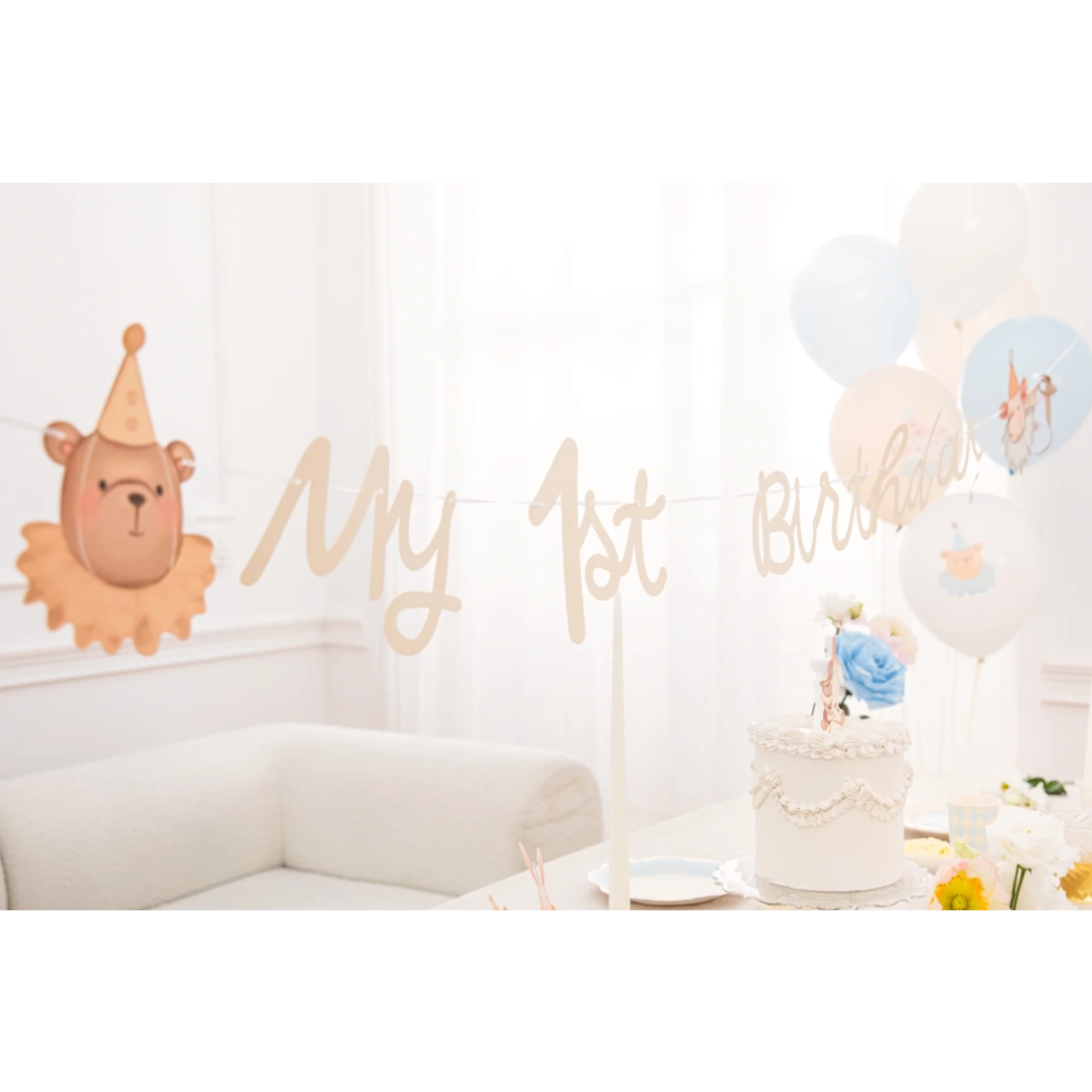 My 1st Birthday medveges születésnapi banner első születésnapra