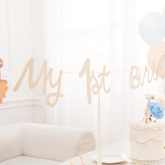 Banner My 1st Birthday z medvedkom za prvi rojstni dan