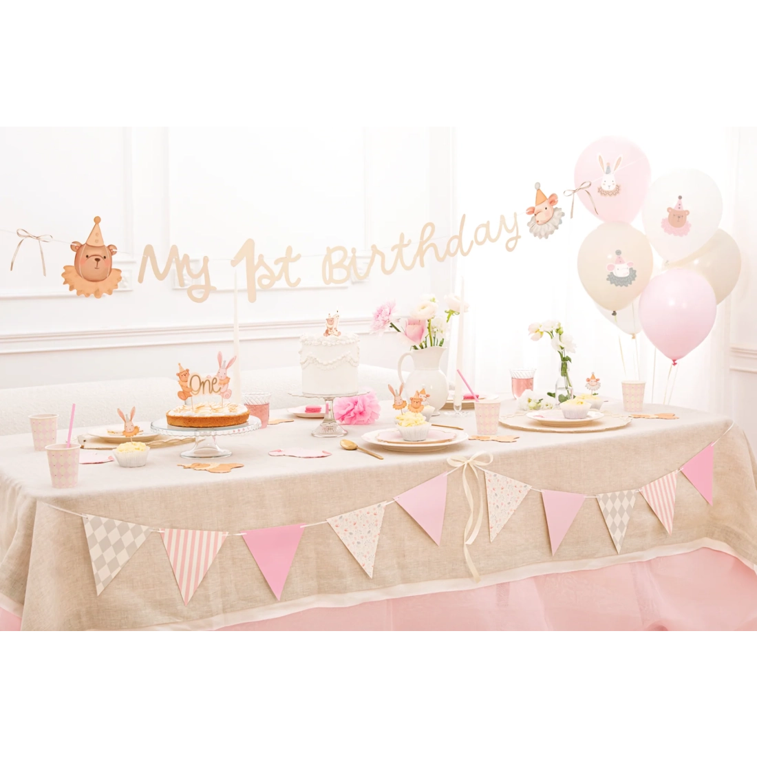 My 1st Birthday medveges születésnapi banner első születésnapra