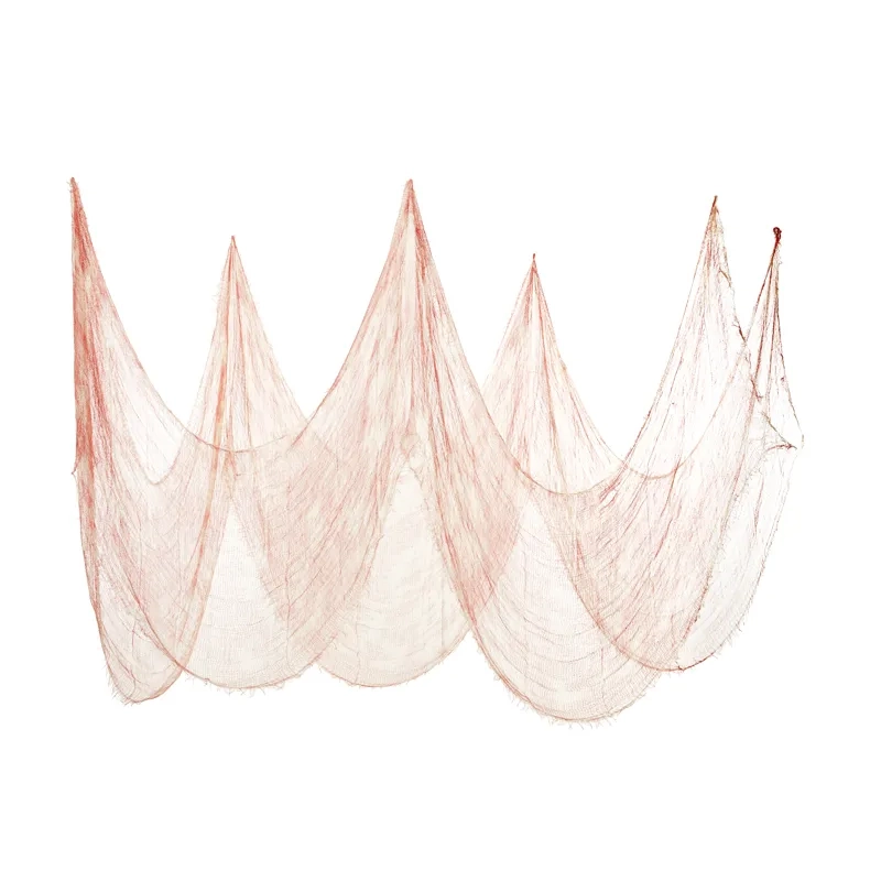 Plasă decorativă albă cu pete de sânge 0,72×9,8 m pentru Halloween