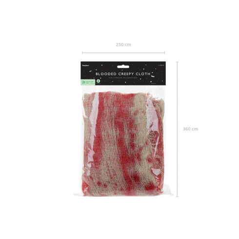 Belo dekorativno omrežje s krvavimi madeži 0,72 × 9,8 m za noč čarovnic