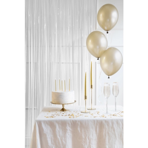 Draperie metalizată albă pentru petrecere, din folie lucioasă, 100x200 cm