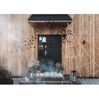 Bela zunanja pajkova mreža za dekoracijo, 5 × 4 m, poliesterska mreža