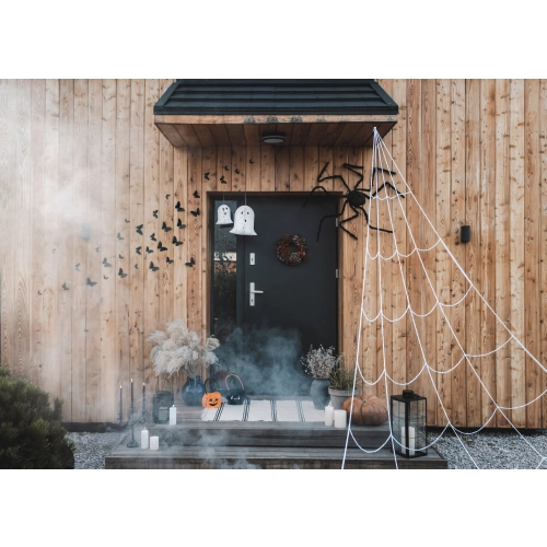 Pânză albă de exterior pentru decor, 5x4 m, plasă din poliester