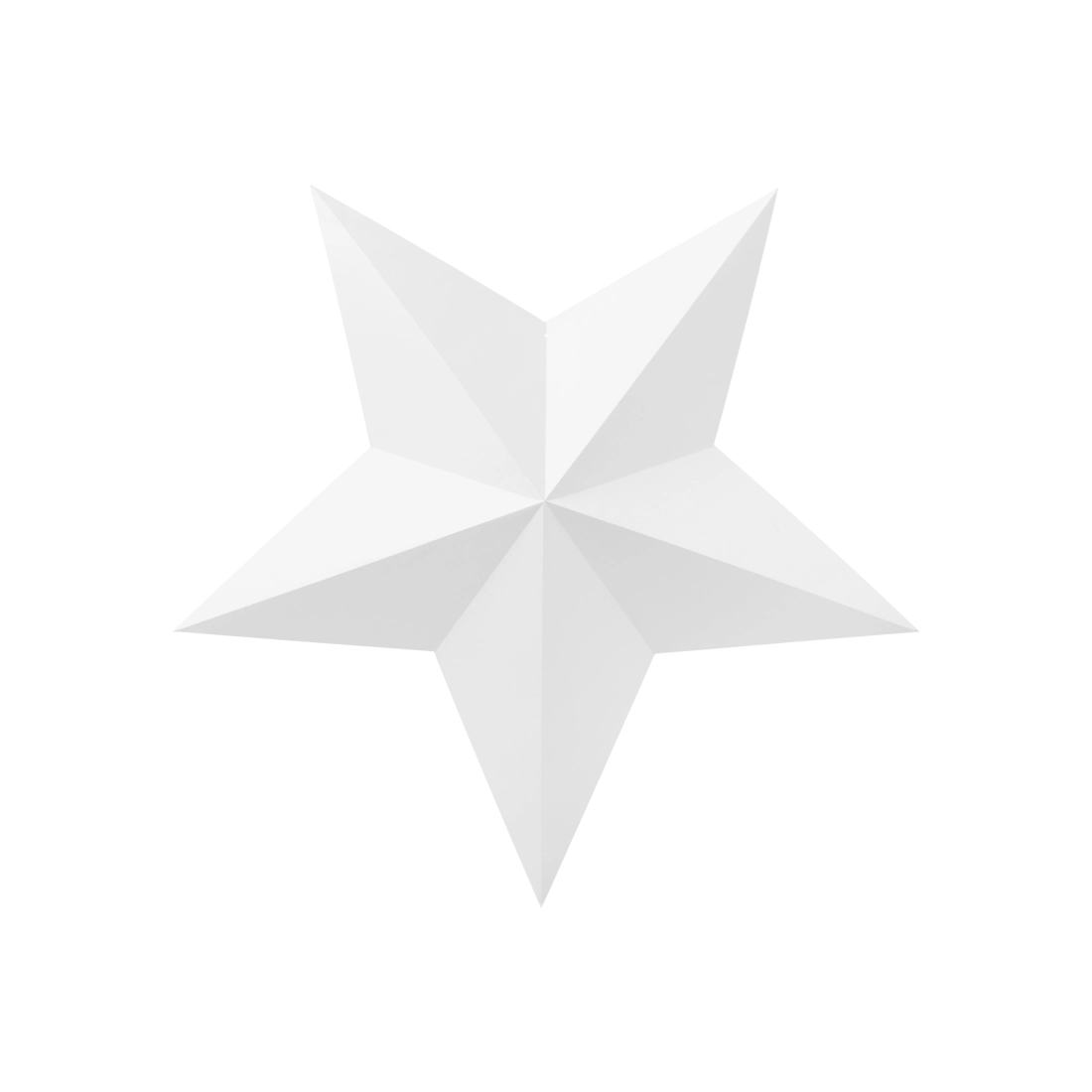 Fehér 3D papírcsillagok felakasztható – 6 db-os készlet, DIY dekoráció