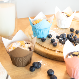 Bele papirnate posodice za mafine, 20 kos