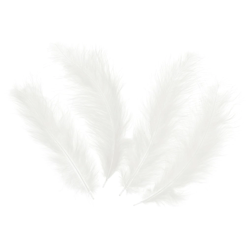 Confetti albe în formă de pene pentru nuntă și petreceri, 50 bucăți (10–15 cm)