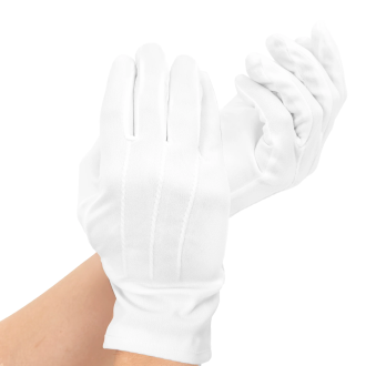Biele rukavičky na kostým a párty 23 cm