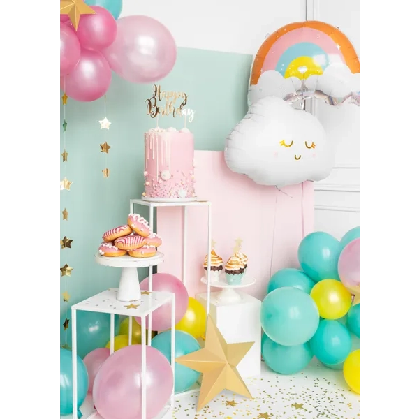 Balon folie alb Nor cu față, 51 x 35,5 cm