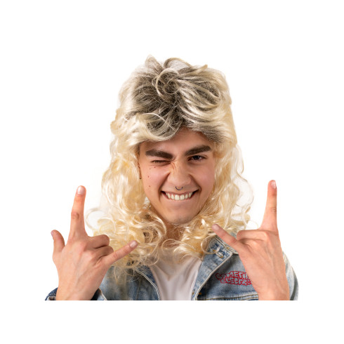 Szőke 80-as évekbeli paróka, hosszú haj, rock stílus bulira