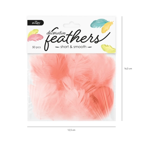 Őszibarack színű papír konfetti tollak, 50 db (5–8 cm)