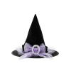 Pălărie de vrăjitor neagră cu ornament mov, mărime universală