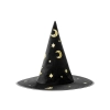 Pălărie de vrăjitor neagră cu stele și luni, 32 cm înălțime