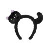 Cerchietto gatto nero con orecchie e coda, in peluche, 23,5 x 18 cm