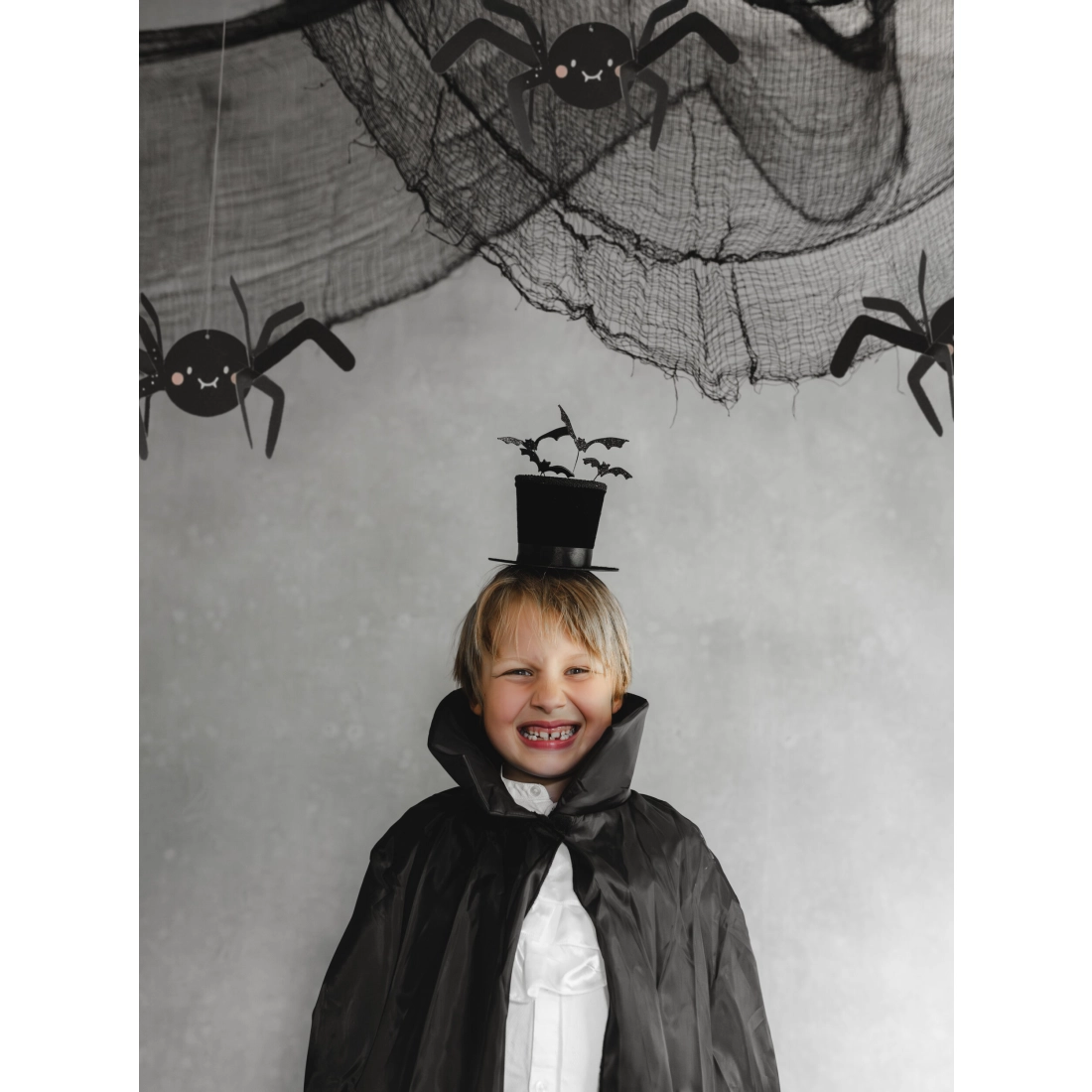 Cerchietto Halloween con cilindro nero e pipistrelli 19 x 26 cm