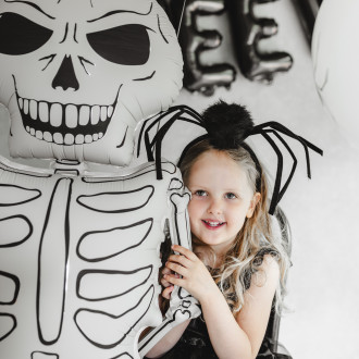 Naglavni trak za noč čarovnic s črnim pajkom, 19 × 32 cm, kosmat