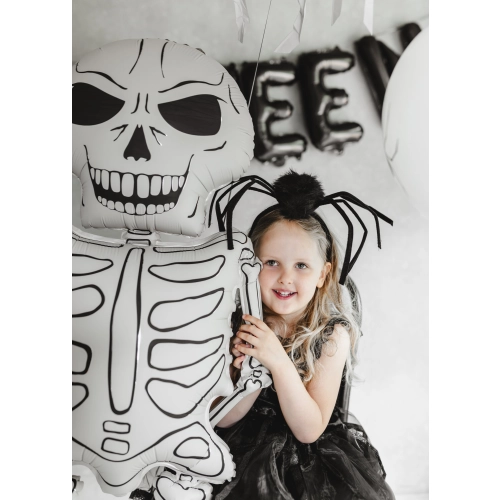 Bentiță de Halloween cu păianjen negru, 19x32 cm, pufoasă