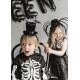 Halloween fejpánt fekete pókkal, 19x32 cm, szőrös
