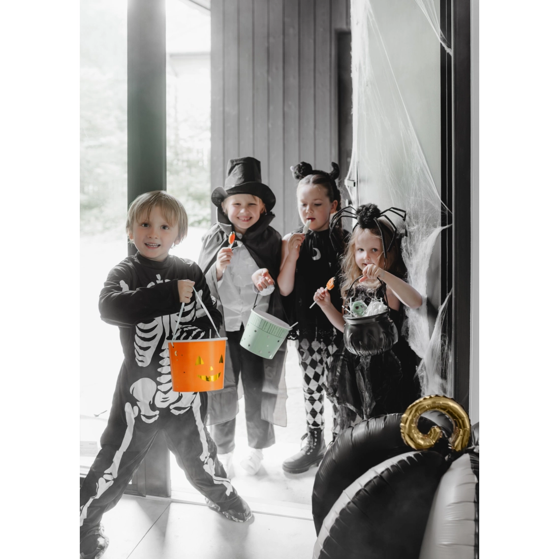 Halloween fejpánt fekete pókkal, 19x32 cm, szőrös