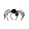 Halloween fejpánt fekete pókkal, 19x32 cm, szőrös