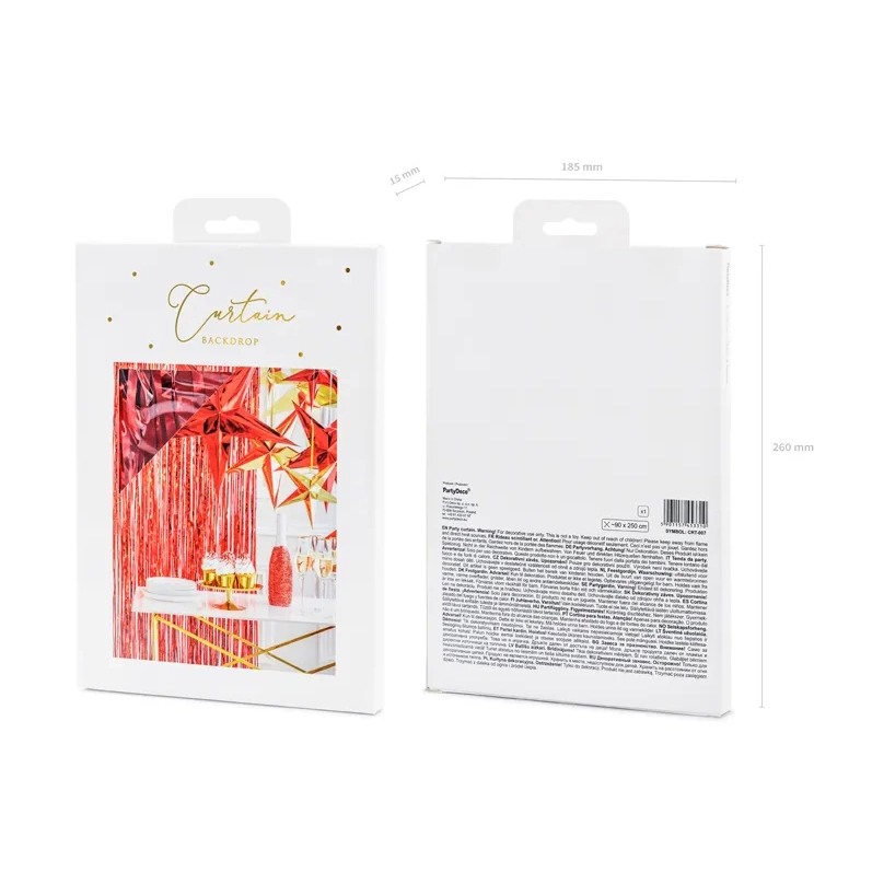 Draperie roșie lucioasă pentru petrecere, 90x250 cm – decorațiune pentru evenimente