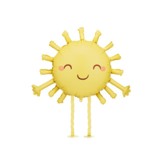 Hodeči folijski balon Sonček 91 × 77 cm – rumen, za helij