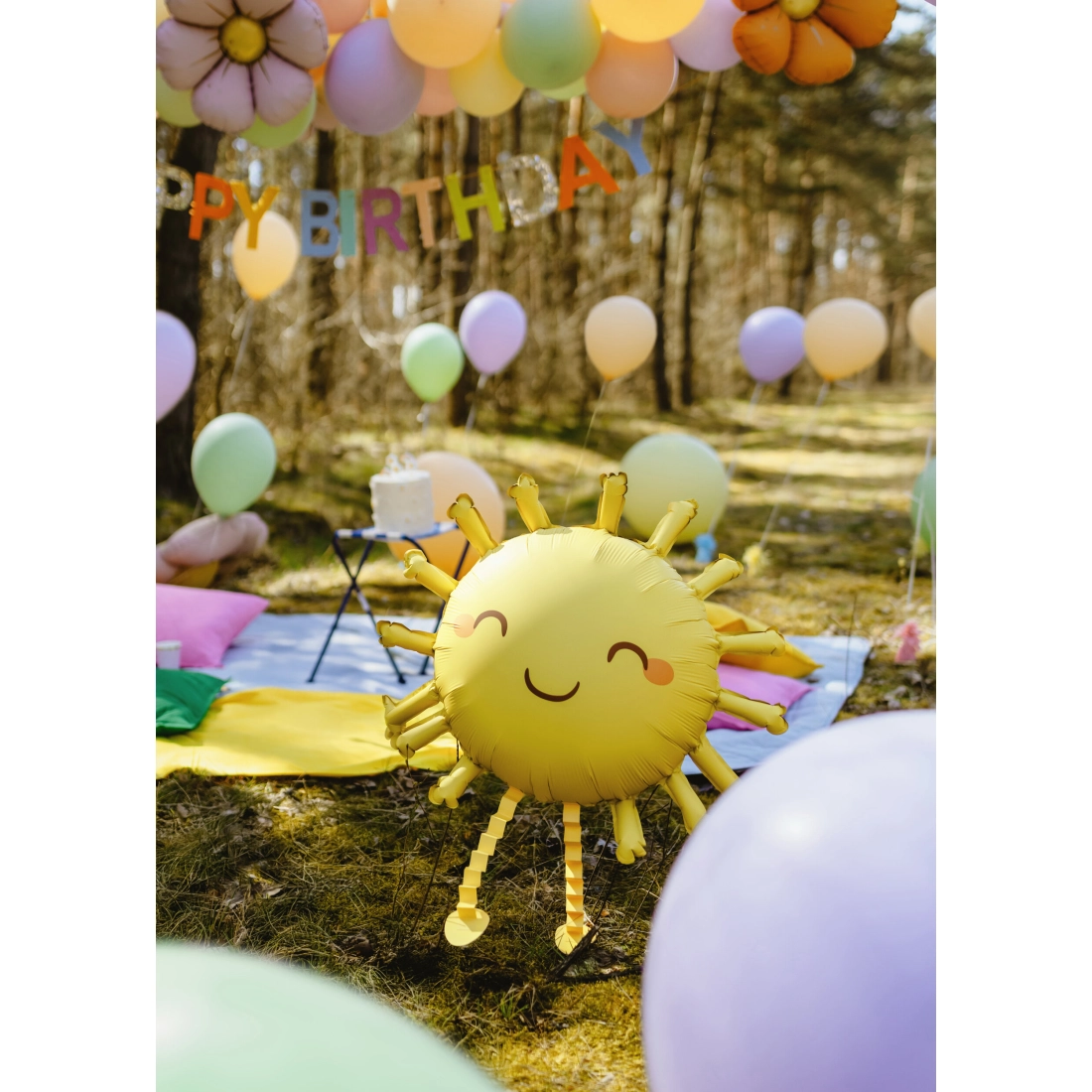 Balon folie mers Slniečko 91x77 cm – galben, pentru heliu