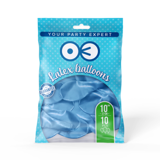 Kromirani modri baloni 25 cm – set 10 kosov