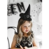 Fekete hajpánt boszorkánykalappal 17x28 cm Halloweenre