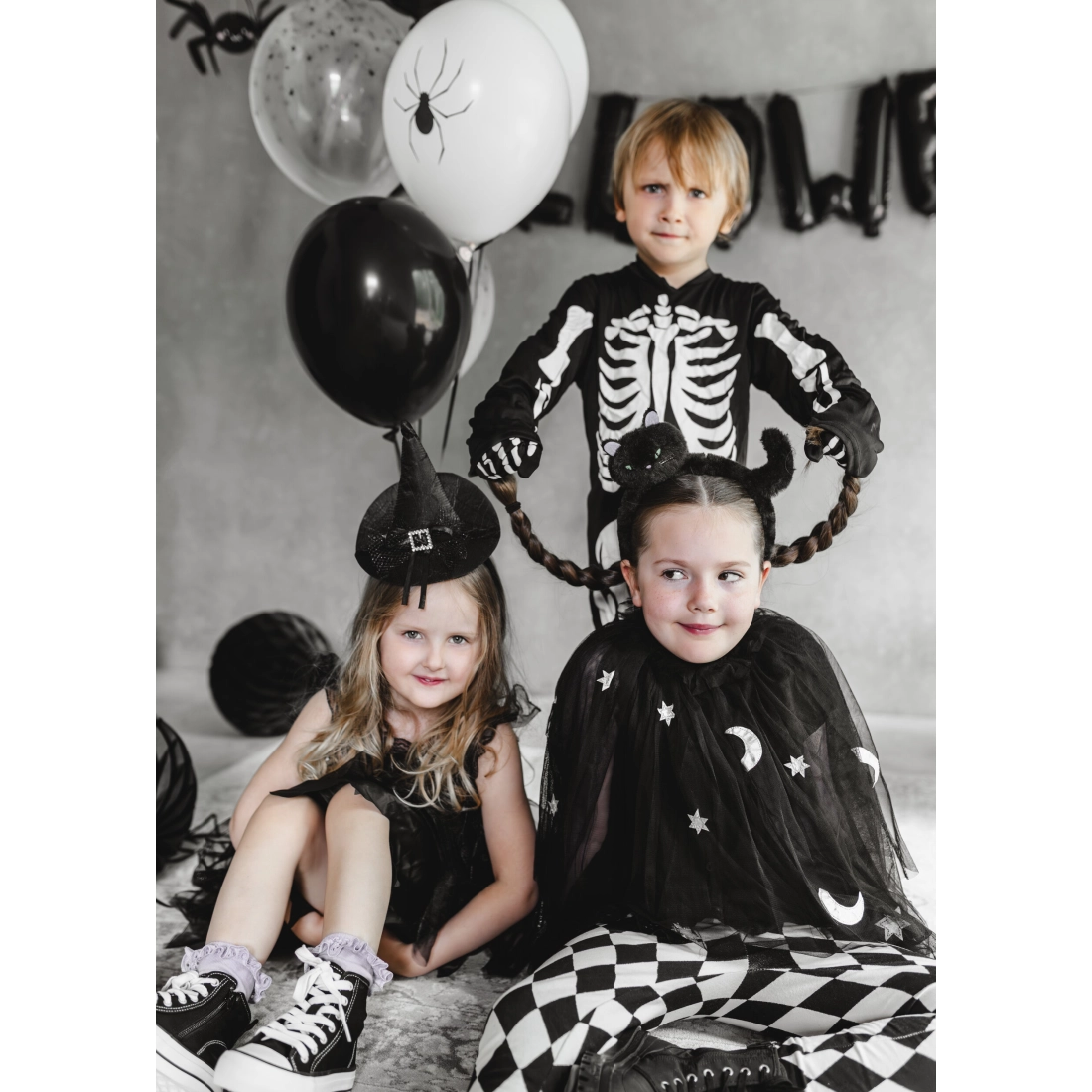 Fekete hajpánt boszorkánykalappal 17x28 cm Halloweenre