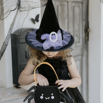 Črna filcna halloween torba v obliki pajka, 35x18x8 cm