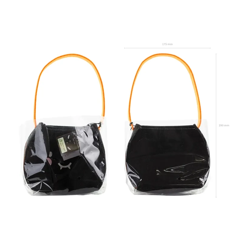 Fekete filc Halloween táska pók alakban, 35×18×8 cm