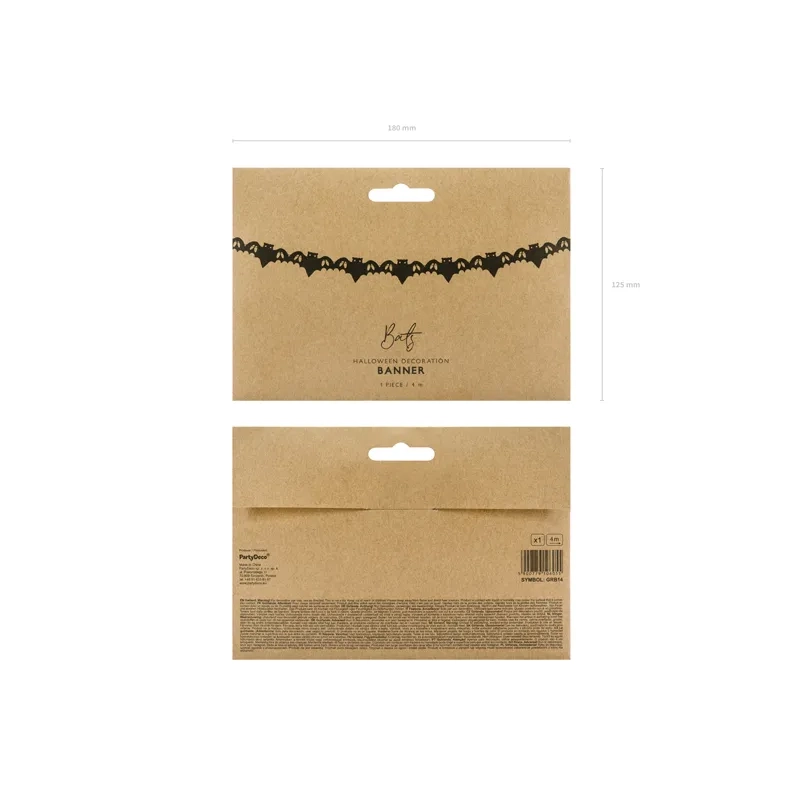 Fekete papír denevér girland 4 m – Halloween dekoráció