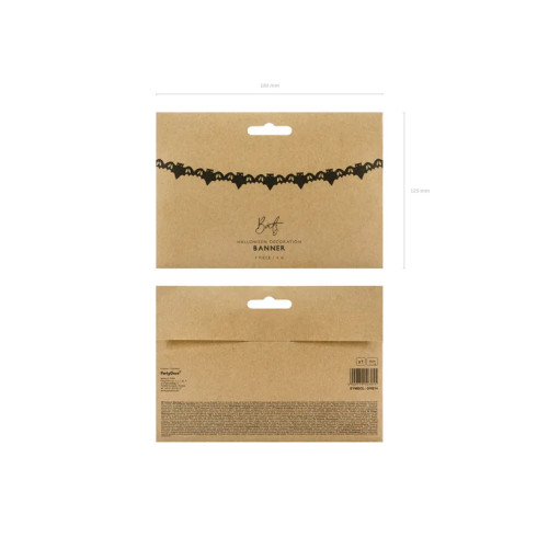 Črna papirnata girlanda netopirji 4 m – dekoracija za noč čarovnic