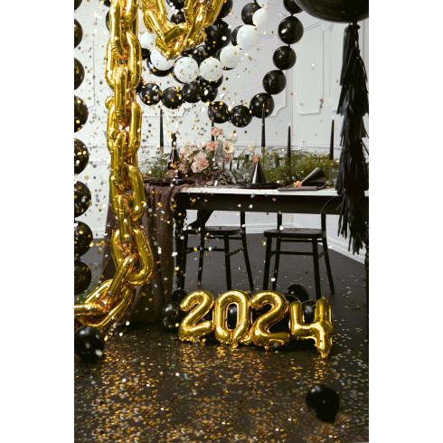 Črna resasta girlanda za praznovanje, 135 cm x 20 cm