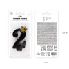 Lumânare neagră pentru tort cu coroană, cifra 2 – 9 cm