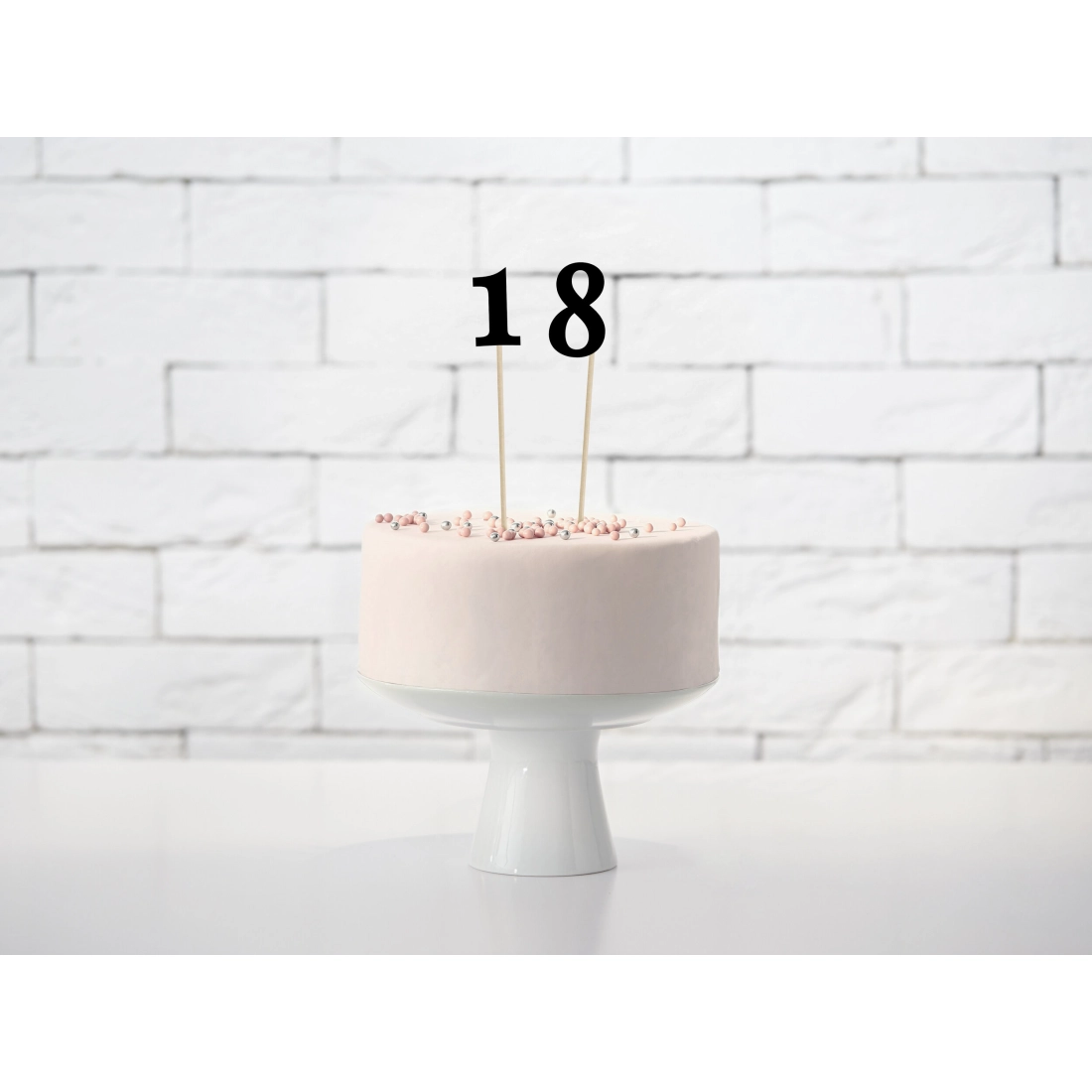 Črne številke za mize 24–26 cm, komplet 11 kosov na lesenih palčkah