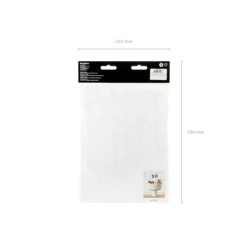 Črne številke za mize 24–26 cm, komplet 11 kosov na lesenih palčkah