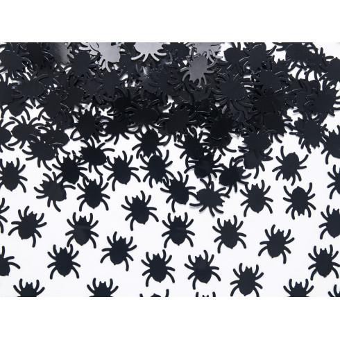 Fekete pók konfetti Halloweenra, 1,2 cm, 15 g – asztali dekoráció